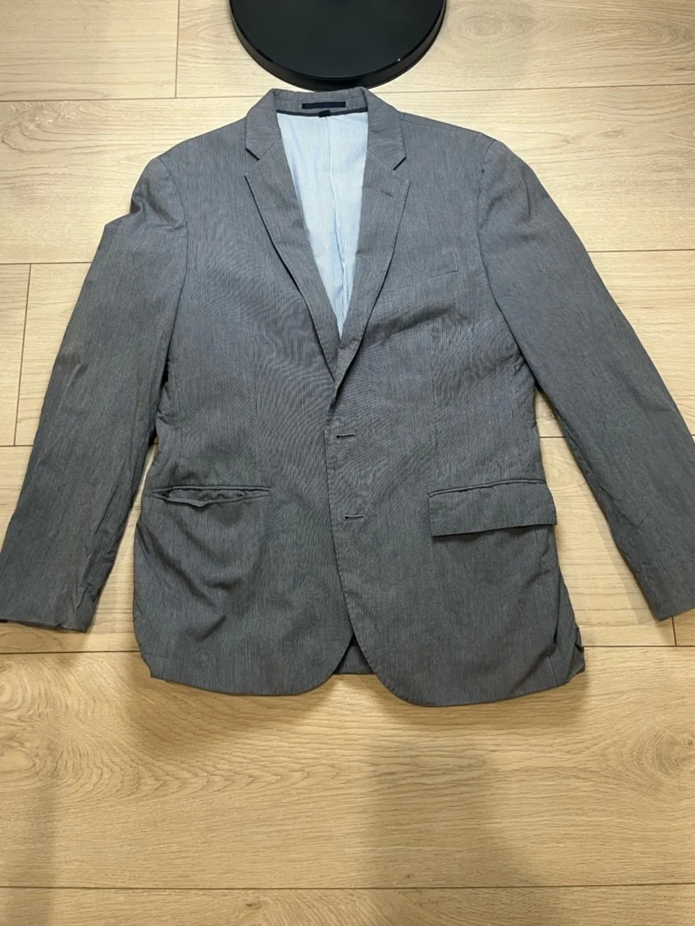 J.Crew Ludlow grey suit jacket Size 40s  Blue Gray Stripe Needs To Be Pressed